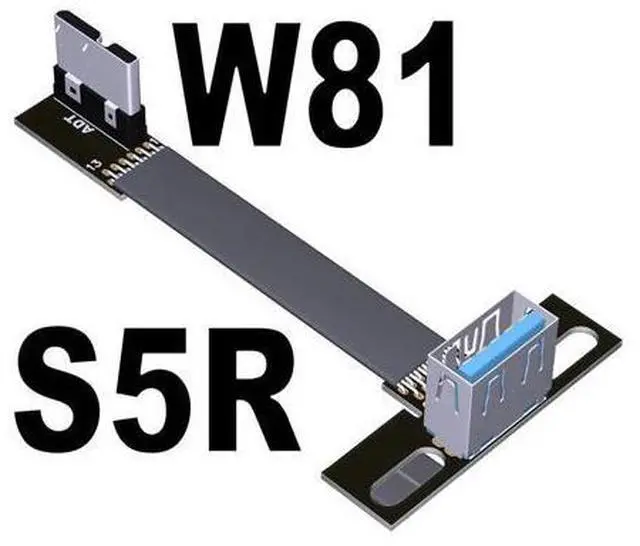 Main image of Type-A to Micro-B Connector Data Cable USB Flat Slim Line 5g/bps High Speed USB-A USB 3.0 Male to Female Cord Support OTG Cable(S5R-W81)(25cm)