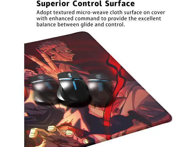 Alt view image 3 of 7 - Large Mouse Pad for Non Slip Rubber Base Gaming Anime Mouse Pad for Computer Stitched Edges Ultra Thick 3 mm Wide & Long Mousepad 31.5 x 11.8 x 0.12 (Jujutsu Kaisen-2)