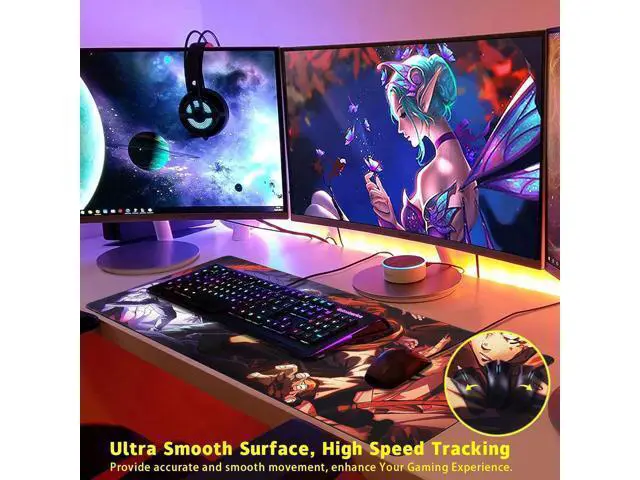 Alt view image 7 of 7 - Large Mouse Pad for Non Slip Rubber Base Gaming Anime Mouse Pad for Computer Stitched Edges Ultra Thick 3 mm Wide & Long Mousepad 31.5 x 11.8 x 0.12 (Jujutsu Kaisen-2)