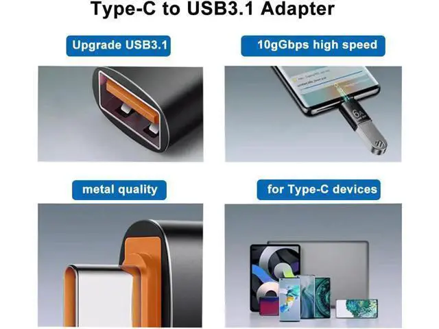 Alt view image 3 of 7 - USB C to USB Adapter (3 Pack) USB C Adapter Type C to USB 3.1 OTG Adapter for Smartphones Laptops Tablets Compatible with MacBook Pro Samsung Galaxy S20 S21 S22 and More Type C Devices