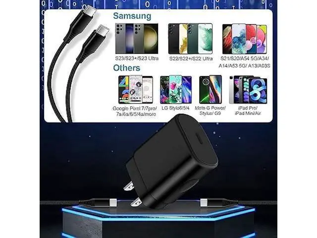 Alt view image 7 of 7 - 25W Super Fast Samsung A54 Type C Charger USB C Charging Block for Samsung Galaxy A53 A14 A13 5G S23 Ultra S22 S21 FE S20 A03S Z Flip 5 Fold 5,Wall Charger Plug Box+6FT C Andriod Phone Charger Cable