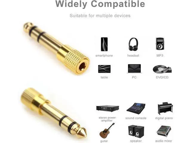 Alt view image 4 of 7 - 4PCS 1/4 to (1/8) 3.5mm Stereo Headphone Adapters for Audio Connector 3.5mm Female to 6.35mm Male Jack Plug Stereo Adapter for Headphone Adapte