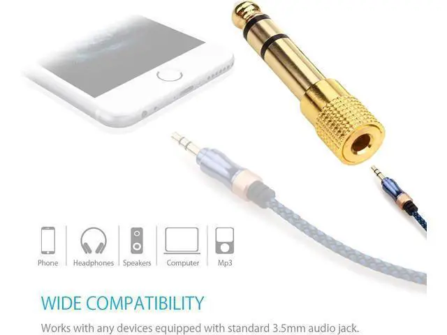 Alt view image 6 of 7 - 4PCS 1/4 to (1/8) 3.5mm Stereo Headphone Adapters for Audio Connector 3.5mm Female to 6.35mm Male Jack Plug Stereo Adapter for Headphone Adapte
