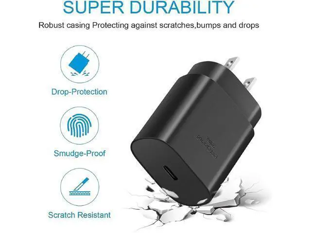 Alt view image 4 of 7 - for Samsung Charger Fast Charging Cord 2-Pack Type C Fast Charger 25W USB C Charger Compatible with Samsung Galaxy A16 A15 A55 C55 S25 S25+ S24 S23 S22 S21 S20 Plus/Ultra/FE/Z Fold/Z Flip/Galaxy Tab
