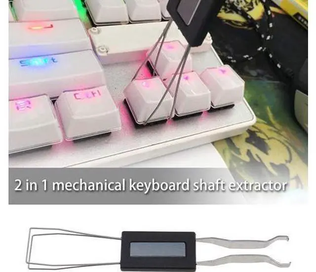 Alt view image 2 of 7 - Black Keycaps Pullers 2 in 1 Design Key Cap & Key Axis Remover for Mechanical Keyboard Removing Fixing Tool Pack of 2