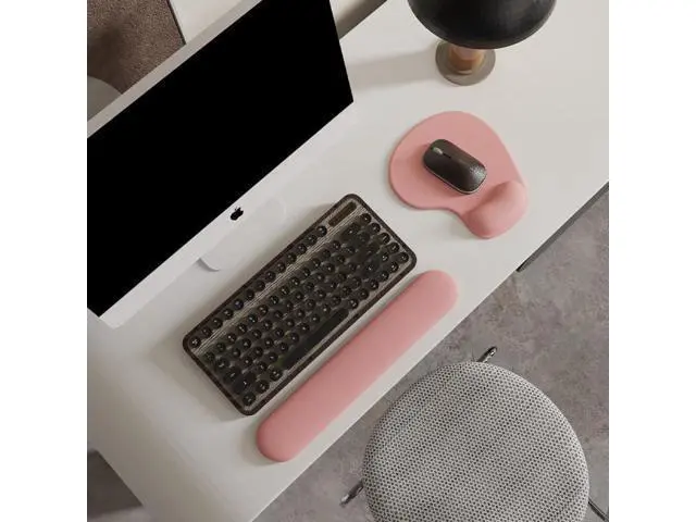 Alt view image 2 of 7 - Office Mousepad with Gel Wrist Support - Ergonomic Gaming Desktop Mouse Pad Wrist Rest - Design Gamepad Mat Rubber Base for Laptop Computer -Silicone Non-Slip Special-Textured Surface (01Pink)