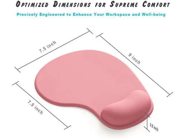 Alt view image 7 of 7 - Office Mousepad with Gel Wrist Support - Ergonomic Gaming Desktop Mouse Pad Wrist Rest - Design Gamepad Mat Rubber Base for Laptop Computer -Silicone Non-Slip Special-Textured Surface (01Pink)