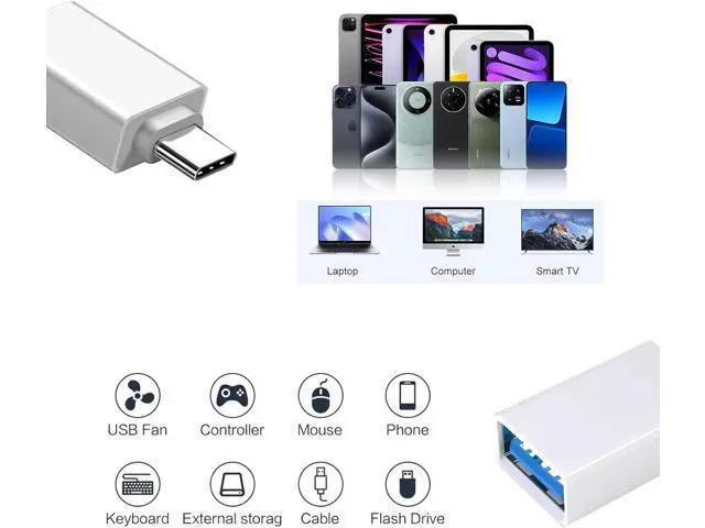 Alt view image 2 of 4 - 4 Pack USBc Male to USBa Female Adapter OTG Converter with 5/10 Gbps High Speed Data Transfer USB to USBC Adapter Compatible with iWatch iPhone 16/15 MacBook etc.