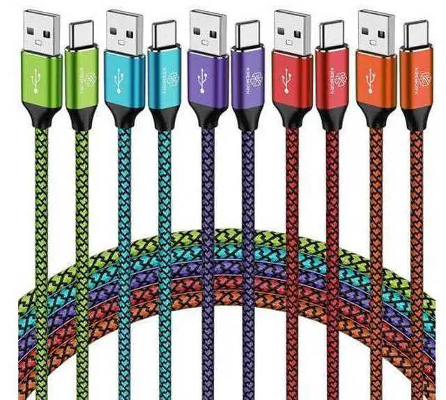 Main image of USB Type C Cable 5-Pack 10ft USB A to Type C Cable 10 Feet Extra Long Fast Charging Type C Cord Phone Charger for Galaxy S10 S9 S8 Note 9 8 10 LG G8 G7 G6 V30 G8 G7