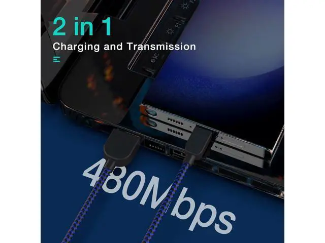 Alt view image 5 of 7 - USB Type C Cable 5pack (3/3/6/6/10FT) Fast Charging 3.1A Quick Charge USB A to USB Type C Charger Cord for Galaxy S20 S10 S9 S8 A73 A51 A13 Note 20 10 LG G8 G7 Controller-Blue