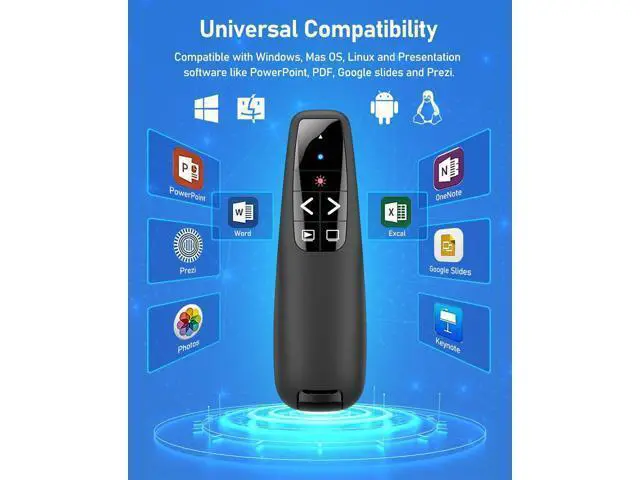 Alt view image 5 of 7 - Wireless Presenter Remote Presentation Clicker 2-in 1 USB Type C Clicker for PowerPoint Presentations Pointer Slide Advancer for Mac Laptop PC Computer Keynote