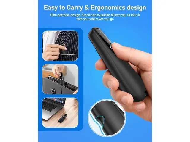 Alt view image 6 of 7 - Wireless Presenter Remote Presentation Clicker 2-in 1 USB Type C Clicker for PowerPoint Presentations Pointer Slide Advancer for Mac Laptop PC Computer Keynote