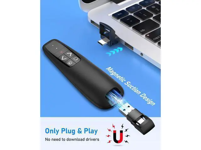 Alt view image 7 of 7 - Wireless Presenter Remote Presentation Clicker 2-in 1 USB Type C Clicker for PowerPoint Presentations Pointer Slide Advancer for Mac Laptop PC Computer Keynote