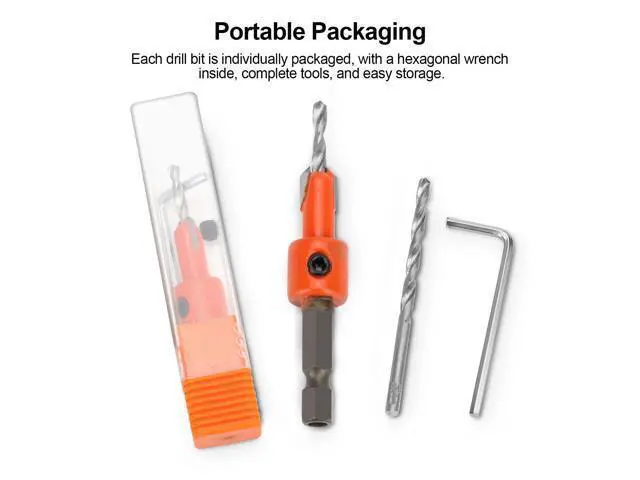 Alt view image 7 of 7 - NSI 15Pcs Countersink Sink Drill Bit for Wood - with hex key and Replaceable drill bits,for woodworking, plastic, drill holes