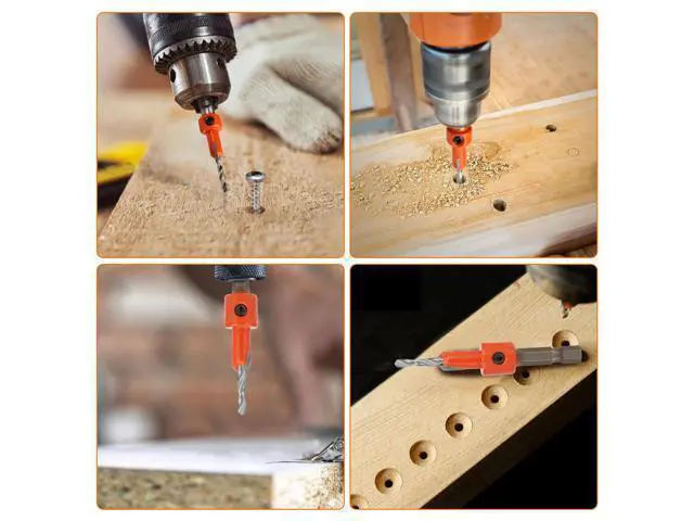 Alt view image 5 of 7 - NSI 15Pcs Countersink Sink Drill Bit for Wood - with hex key and Replaceable drill bits,for woodworking, plastic, drill holes