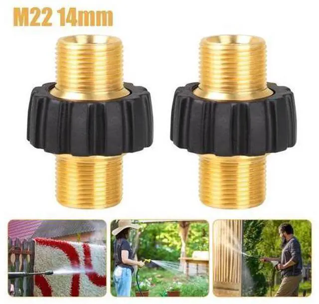 Main image of NSI 2Pcs Pressure Washer Adapter - M22-14mm Male Fitting to Male Swivel,5000 PSI Pressure Washer Hose Thread Kit,Quick Connect Removable Shell