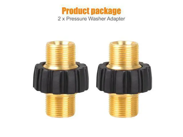 Alt view image 7 of 7 - NSI 2Pcs Pressure Washer Adapter - M22-14mm Male Fitting to Male Swivel,5000 PSI Pressure Washer Hose Thread Kit,Quick Connect Removable Shell