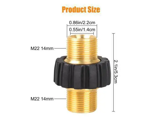 Alt view image 6 of 7 - NSI 2Pcs Pressure Washer Adapter - M22-14mm Male Fitting to Male Swivel,5000 PSI Pressure Washer Hose Thread Kit,Quick Connect Removable Shell
