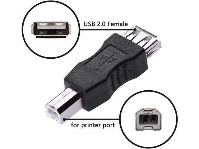 Alt view image 2 of 7 - USB A to B Adapter USB 2.0 A Female to USB B Male Printer Converter Connector Plug (F/M 2 Packs)