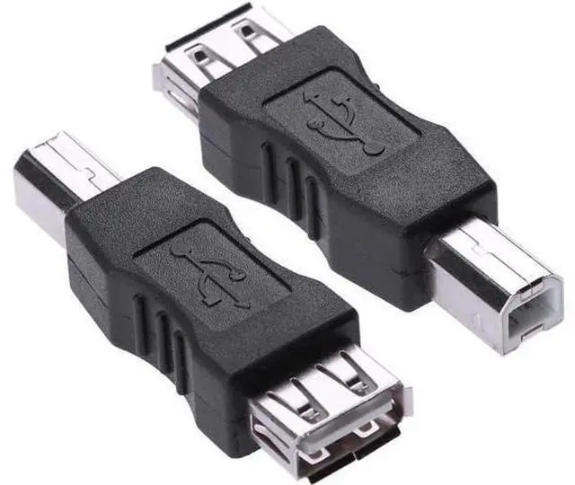 Main image of USB A to B Adapter USB 2.0 A Female to USB B Male Printer Converter Connector Plug (F/M 2 Packs)