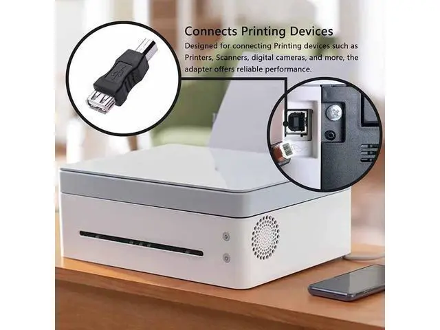 Alt view image 4 of 7 - USB A to B Adapter USB 2.0 A Female to USB B Male Printer Converter Connector Plug (F/M 2 Packs)