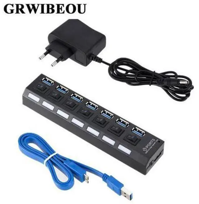Main image of USB Hub 3.0 USB Splitter USB 3.0 Hub Adapter Portable USB3.0 7 Ports HUB With ON/OFF Switch For PC Computer Accessories