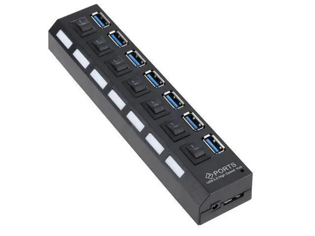 Alt view image 2 of 5 - USB Hub 3.0 USB Splitter USB 3.0 Hub Adapter Portable USB3.0 7 Ports HUB With ON/OFF Switch For PC Computer Accessories