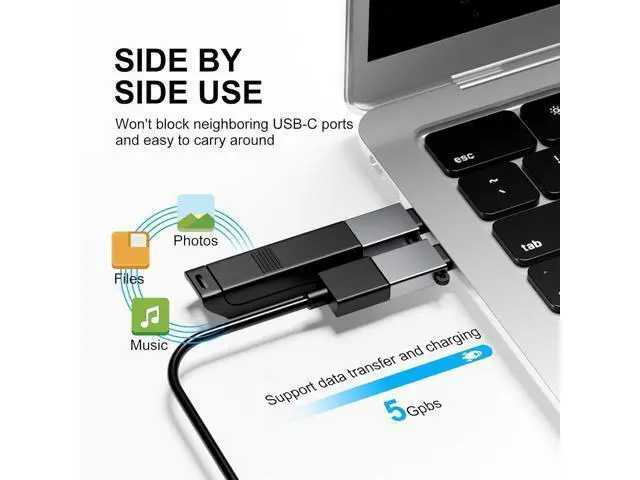 Alt view image 2 of 7 - USB Type C Adapter 8 Pack USB to USB C Adapter USBC Type A Male Female OTG Converter Adaptor Charger Cable Connector for iPhone 15 14 13 MacBook Pro iPad iMac Grey