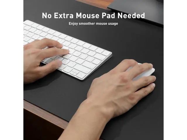Alt view image 4 of 7 - Leather Desk Pad Protector Mouse Pad Office Desk Mat Non-Slip PU Leather Desk Blotter Laptop Desk Pad Waterproof Desk Writing Pad for Office and Home (Black 31.5 x 15.7)