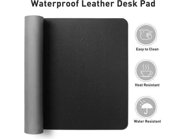 Alt view image 6 of 7 - Leather Desk Pad Protector Mouse Pad Office Desk Mat Non-Slip PU Leather Desk Blotter Laptop Desk Pad Waterproof Desk Writing Pad for Office and Home (Black 31.5 x 15.7)