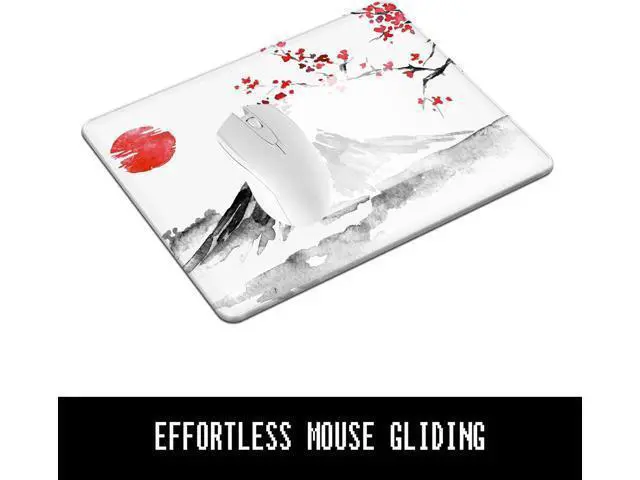 Alt view image 2 of 6 - Mouse Pad 30% Thicker Japanese Style Computer Mousepad Anti-Slip Rubber Mouse Mat with Stitched Edges for Gaming Office Laptop PC Women & Men 8 x 10 Thick 5mm Fujiyama Sakura