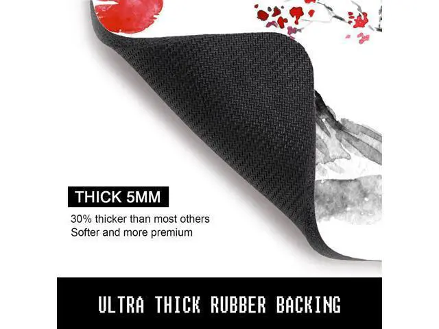 Alt view image 3 of 6 - Mouse Pad 30% Thicker Japanese Style Computer Mousepad Anti-Slip Rubber Mouse Mat with Stitched Edges for Gaming Office Laptop PC Women & Men 8 x 10 Thick 5mm Fujiyama Sakura