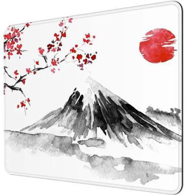 Main image of Mouse Pad 30% Thicker Japanese Style Computer Mousepad Anti-Slip Rubber Mouse Mat with Stitched Edges for Gaming Office Laptop PC Women & Men 8 x 10 Thick 5mm Fujiyama Sakura