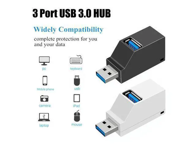 Alt view image 2 of 5 - 1Pc Hot Sale Mini 3 Ports USB 3.0 /2.0 Hub High Speed Transfer Splitter Box Adapter For PC Laptop MacBook Pro Dropshipping