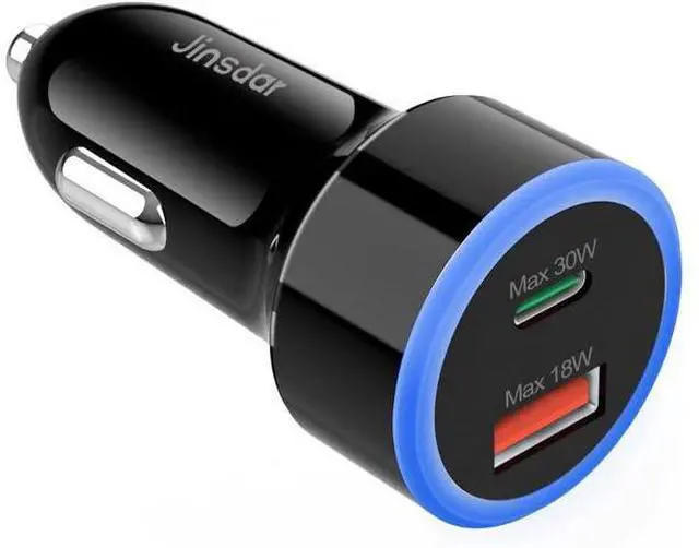 Main image of USB C Car Charger, 48W Type C Car Phone Charger Adapter Cigarette Lighter Super Fast Charging PD 3.0 QC Dual Port Cargador for iPhone 15/14/13, Samsung Galaxy S23/S22, Google Pixel 8/7