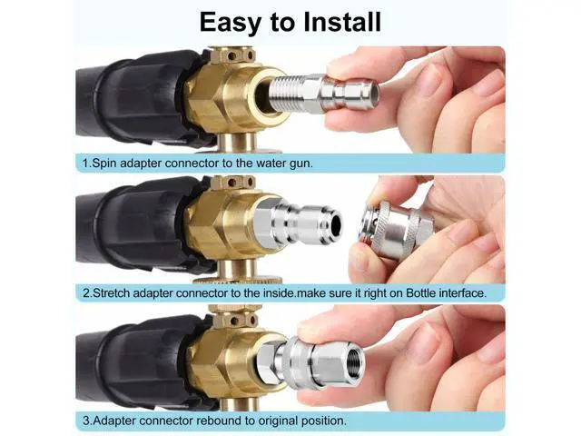 Alt view image 2 of 7 - NSI 4Pcs 1/4 Inch Pressure Washer Coupler Quick Connect Plug - Pressure Washer Quick Connect Kit,Stainless Steel Male & Female Quick Connector Kit,Pressure Washer Adapters Hose Quick Connector