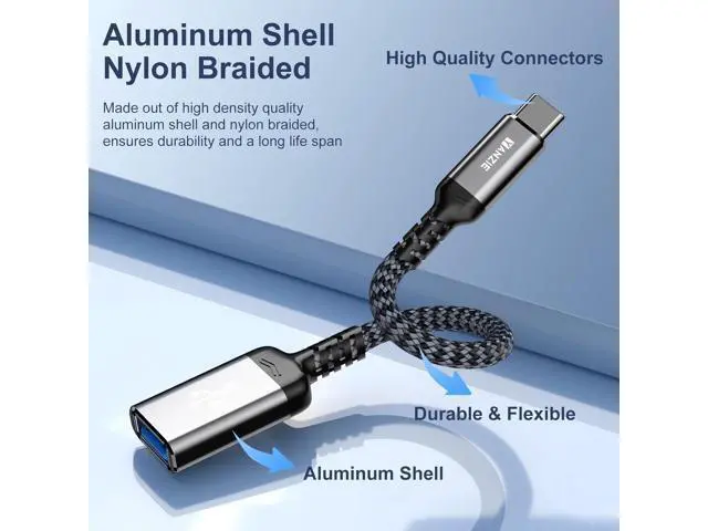 Alt view image 3 of 6 - 2-Pack USB 3.0 to USB C Male Adapter Type-C Male to USB Female USB C Male to USB A Female Compatible with iPhone 15 Pro/Max MacBook Pro Air 2024 iPad Pro Google Pixel Samsung Galaxy