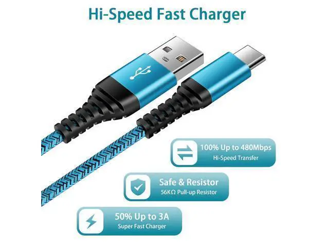 Alt view image 4 of 7 - C Charger Cord Fast Charging USB Type C Cable Android Charger Cables 6FT 2Pack for Samsung Galaxy S24 S23 S22 S21 S20 Ultra S20+ Note 20 10 S10 S9 Plus A12 A11 A52 OnePlus Google Pixel 6 5 4 4a 3a XL