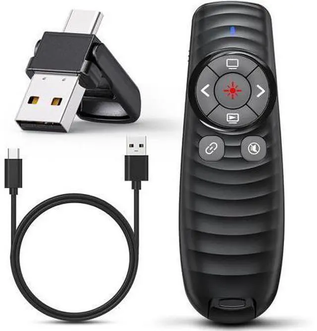 Main image of Presentation Clicker Wireless Presenter Remote Clicker for 2-in-1 USB Type C Powerpoint Clicker with Pointer Rechargeable Presentation Pointer PPT Slide Advancer for Mac/Google Slide/Keynote