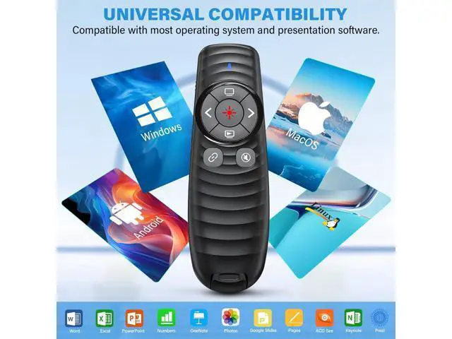 Alt view image 5 of 7 - Presentation Clicker Wireless Presenter Remote Clicker for 2-in-1 USB Type C Powerpoint Clicker with Pointer Rechargeable Presentation Pointer PPT Slide Advancer for Mac/Google Slide/Keynote
