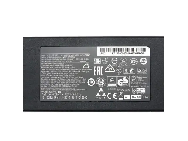 Alt view image 2 of 5 - 19V 7.1A 135W Charger ADP-135KB T PA-1131-16 Slim Compatible for ACER Nitro 5 N18C3 powersupply