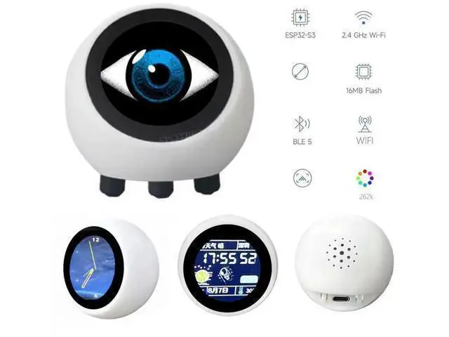Alt view image 2 of 3 - ESP32-S3-1.28inch-AI DeepSeek XiaoZhi AI Voice Chat Robot 1.28 inch LCD N16R8 Development Board Astronaut Clock Desktop Ornament