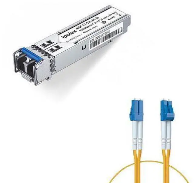 Main image of 1 Pack 1.25G SFP Transceiver and 1 Pack LC to LC Fiber Patch Cable Single Mode Duplex - 2m(7ft) - OS2