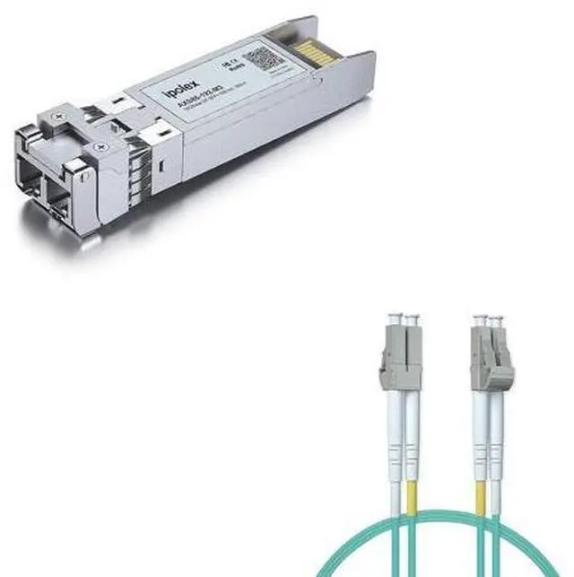 Main image of 1 Pack 10GBase-SR SFP+ Transceiver and 1 Pack OM3 LC to LC Fiber Patch Cable - LSZH 5 Meter(16ft)