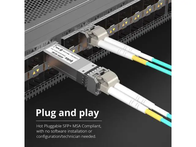 Alt view image 5 of 6 - SFP+ 10GBase SR LC Multimode Module, 10G Fiber SFP Transceiver for Cisco SFP-10G-SR, Ubiquiti UniFi UACC-OM-MM-10G, Meraki MA-SFP-10GB-SR, Mikrotik and More, 850nm, up to 300M