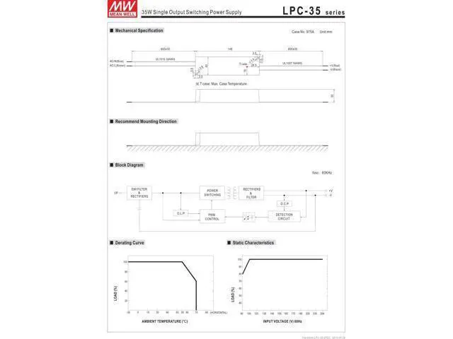 Alt view image 2 of 2 - MW Mean Well LPC-150-2100 72V 2100mA 150W Single Output LED Power Supply