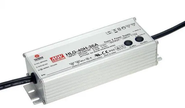 Main image of MEAN WELL HLG-40H-12B Class 2 IP67 Enclosed Switching Power Supply, 12VDC, 3330 mA, 40 Watt