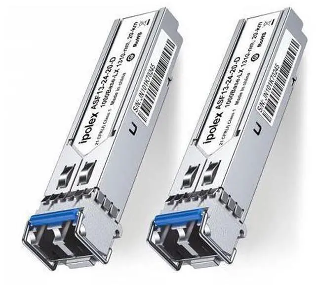 Main image of ipolex 1.25G SFP Single Mode LC Transceiver, 1000Base LX Fiber SFP Module, 1310nm SMF, for Cisco GLC-LH-SMD, Ubiquiti UF-SM-1G, Meraki, TP-Link TL-SM311LS and More, 2 Pack