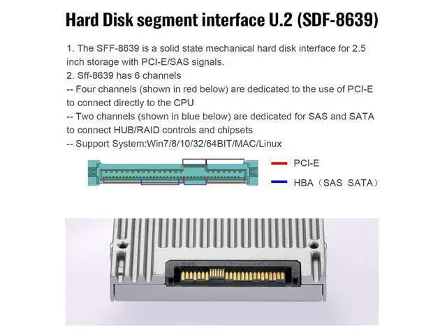 Alt view image 6 of 7 - CY U.2 U2 Kit SFF-8639 to PCI-E 3.0 x4 Lane Host Adapter for Intel Motherboard & 750 NVMe PCIe SSD