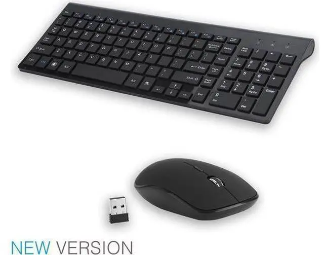 Main image of Wireless Mute Keyboard and Mouse Combo,for Computer, Laptop, PC, Desktop, Notebook, Windows 7, 8, 10-(Black)